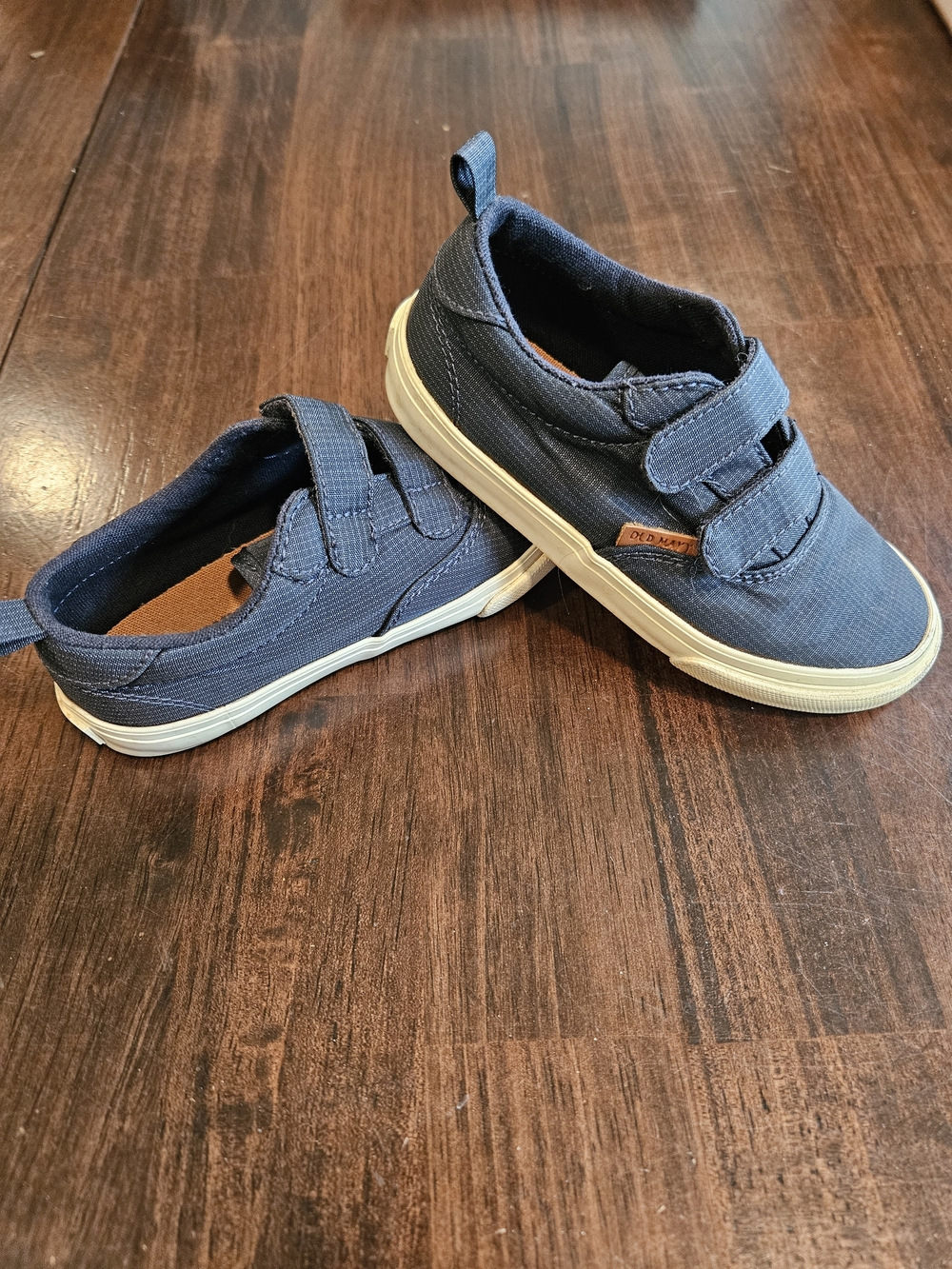 Old Navy Navy Blue Canvas Hook-and-Loop Kids Sneakers